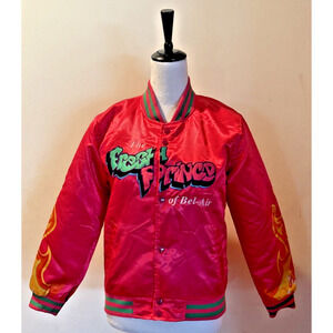 Headgear Classics Fresh Prince Bomber Jacket Pink Flames NWT Size M – Retro 90s